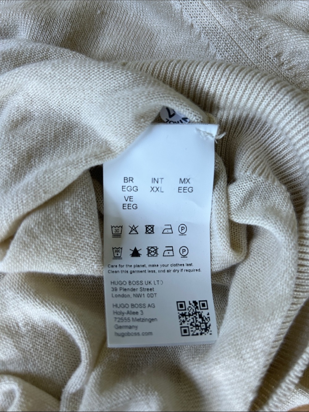Boss Cream Short-Sleeve knitted Polo Shirt NWT - Picture 3 of 3